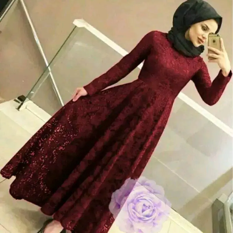 MAXI YUNI GAMIS FULL BRUKAT/UK  S - XXXL SUPER  JUMBO / PREMIUM Bunga