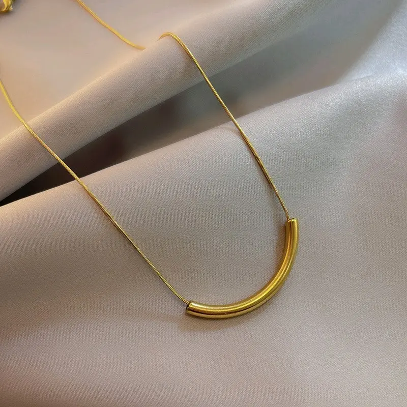 [COD] Kalung titanium lengkung anti karat & anti hitam