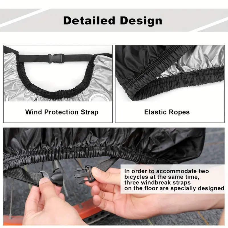 Waterproof Bicycle Cover, Outdoor Bike Storage Rack for 2 Bikes, Bicycle Cover for Outdoor Storage, Suitable for Mountain Bikes/Bicycles 6