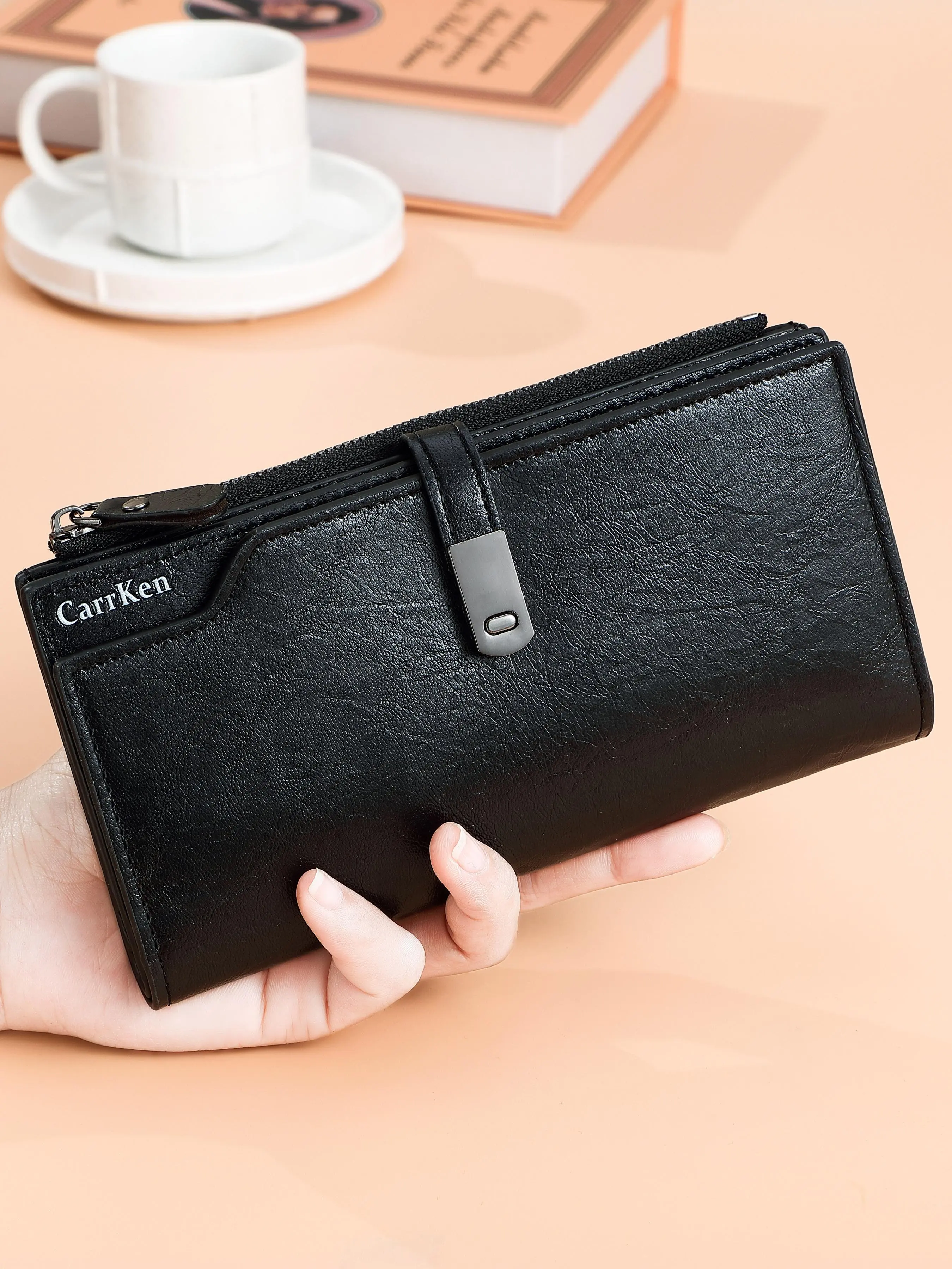 Women's Solid Color Long Wallet, 2025 New Style Fashionable Zipper Wallet for Daily Used, Casual Trendy Versatile High-quality Daily Wallet