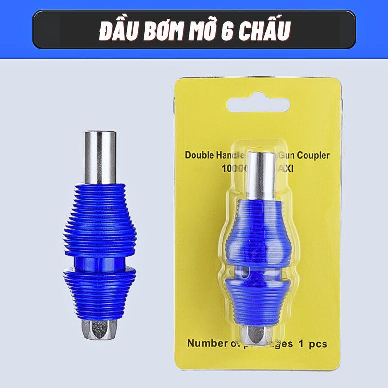 Đầu Bơm Mỡ 6 Chấu Thế Hệ Mới - Thiết Kế Nhỏ Gọn Dễ Dàng Vào Ngóc Ngách Hẹp