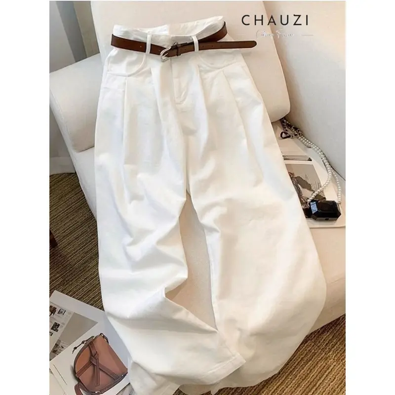 [ XẢ KHO ] Quần Kaki Dáng Suông Nữ CHAUZI QD691 - Phong Cách Casual Pants Dễ Phối Đồ Thiết Kế Thời Trang Hottrend 2024 - Women Nhung Kaki Jean Đen Kem 2