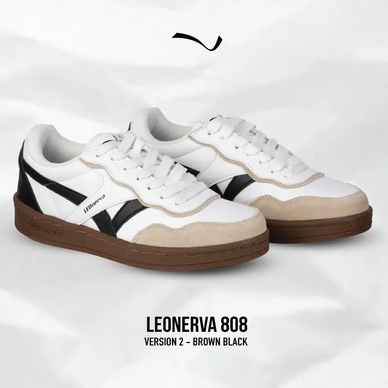 [GIỎ HÀNG EXCLUSIVE] giày thể thao nam leverva 808 VS2- gót phẳng màu nâu, 1 cỡ so với cỡ giày thông thường Sneaker Shoes Đế Bằng 0