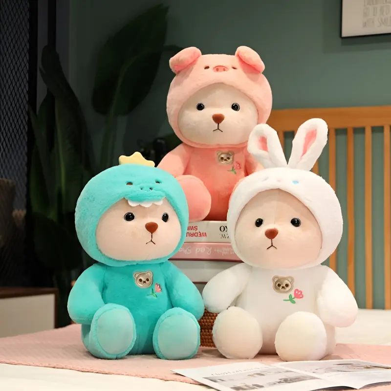 Boneka Teddy Bear Hoodie Tales bear cosplay manyo dino rabbit 35 cm SNI Hadiah Kado 3