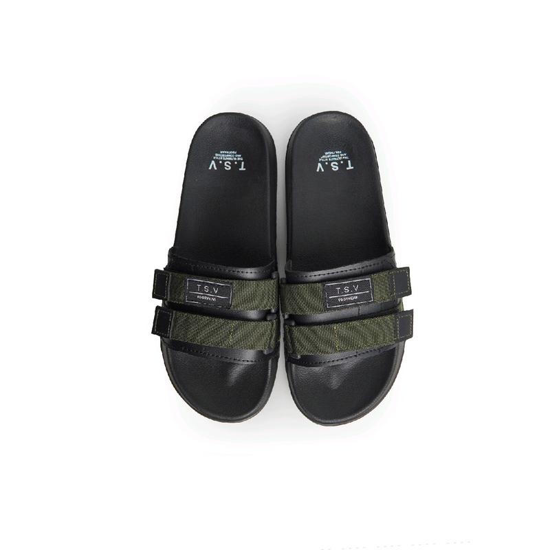 TSV FOOTWEAR Sandal cowok slip on Slade TSV sandal black grenn andromega 39-43 sendal pria Sandal Hitam Karet 3