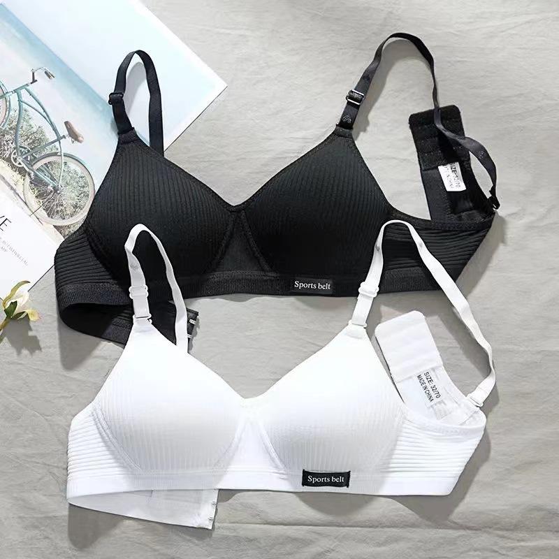 Women Seamless Bra Push Up Solid Color Bra Wireless Striped Bra ...