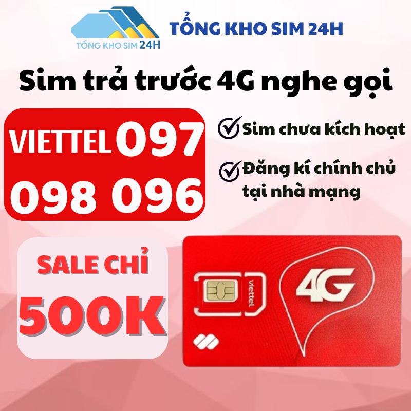 Sim Viettel 4G 5G Trả trước, đầu 09 sale 500k, nghe gọi làm việc tomato ngẫu nhiên 09 tiến số đẹp sim  viettel
