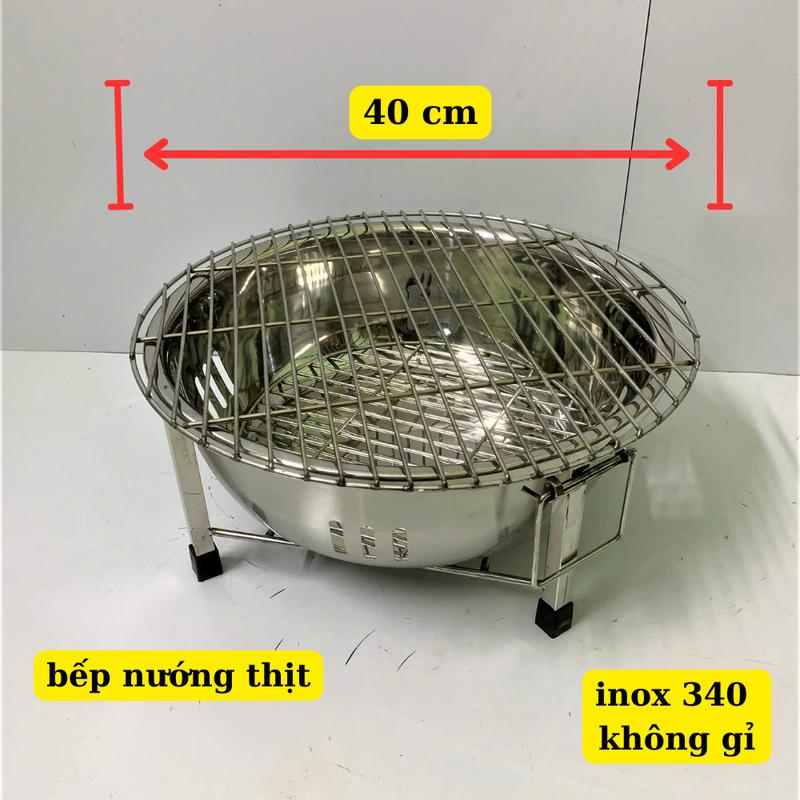  Bếp nướng than hoa bếp nướng tròn đường kính 42 cm bếp nướng inox không gỉ 