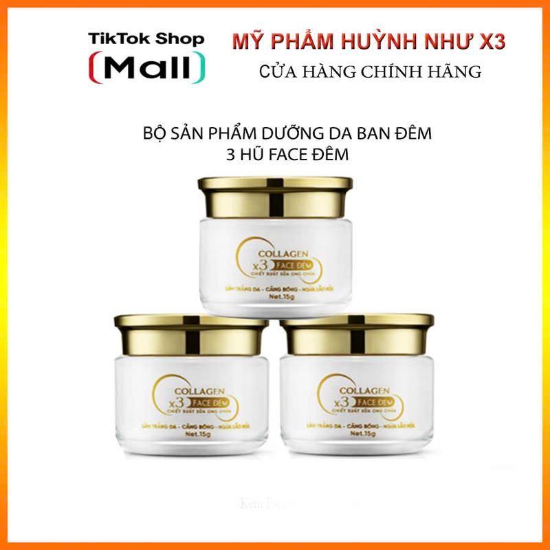 Giá Sĩ 03 Hũ Kem Dưỡng Da Mặt Ban Đêm Collagen x3 - Mỹ Phẩm Đông Anh Huỳnh Như Skincare Dưỡng Ẩm Da
