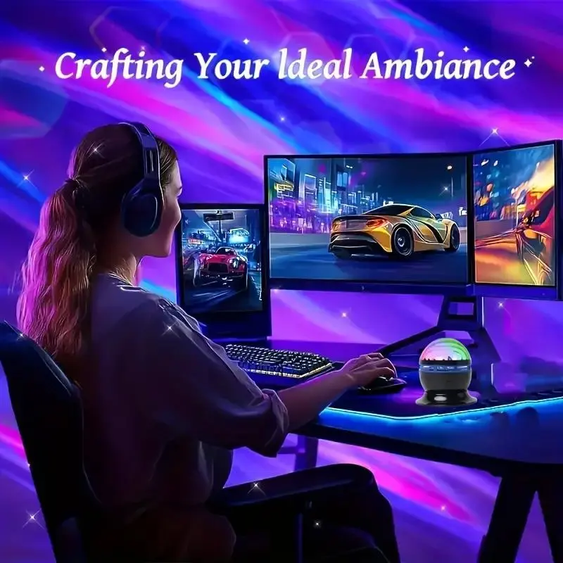 LED Aurora Borealis Projector Light with Remote Control, USB Powered Multi-color Display Dimmable Light, Ideal for Bedroom, Living Room, Office, and Party Decor 7