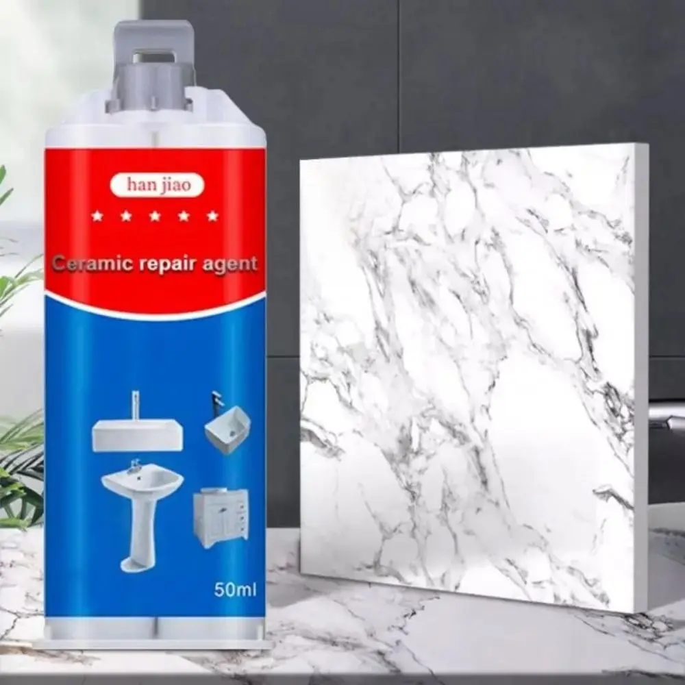 50ml New Epoxy resin Household Tile Repair Agent Heat Resistant Ceramic Glaze Defect Repair Bathtub Crack Repair Paste High Temperature Resistance Quick Drying and Waterproof Sink Fix Glue