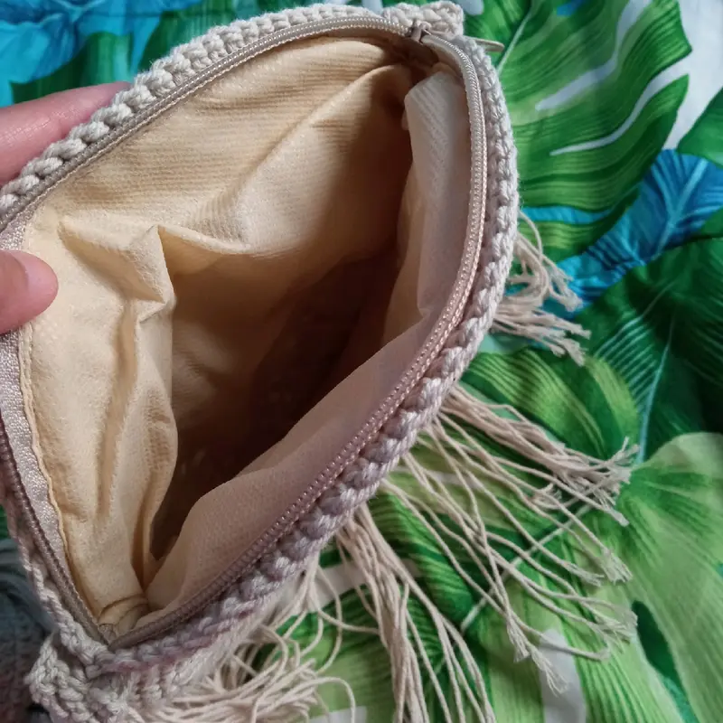 Tas Rajut Handmade Etnik Rawis Wanita Selempang - Natural Beige Waistbag 1