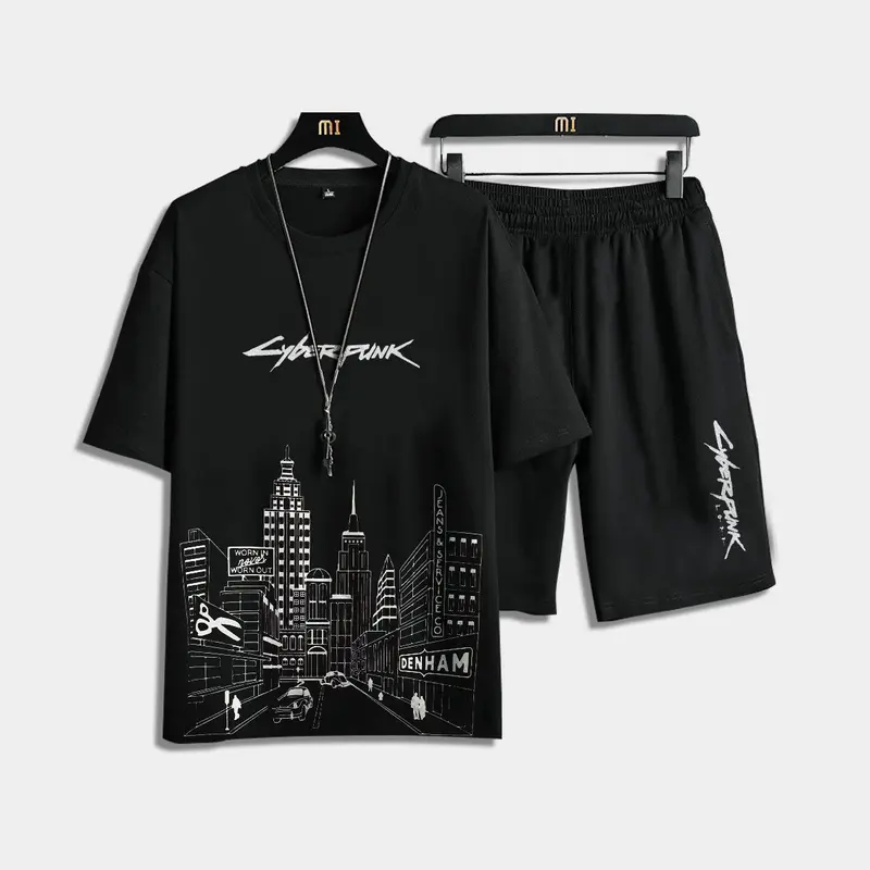 Đồ bộ nam thể thao mẫu Cyber Punk mẫu thể thao chất thun mè mềm mịn thoáng mát Sport Tập Thể Dục Chạy Bộ Tập Gym