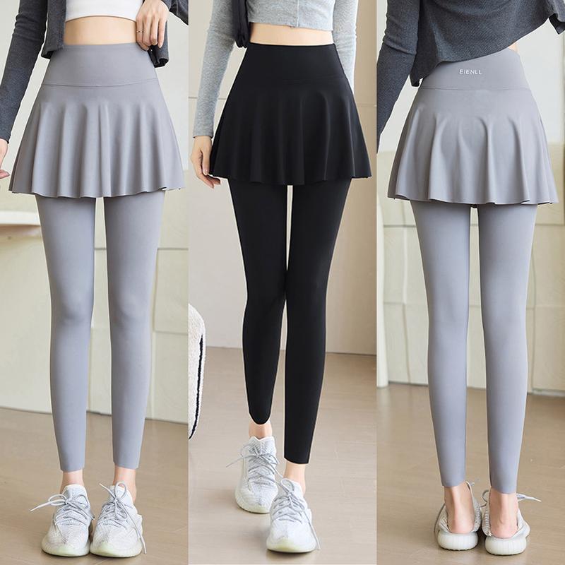 Quần Legging Tập Yoga, Dành Cho Nữ, Thiết Kế Hai Mảnh Giả, Thích Hợp Chạy Bộ Ngoài Trời, Đạp Xe Và Thể Dục, Quần Cá Mập, Cạp Cao, Thích Hợp Cho Cầu Lông, Tập Luyện, Quần Thể Thao Quần Giả Váy Sport Trang Phục Chạy Xe Đạp Đồng