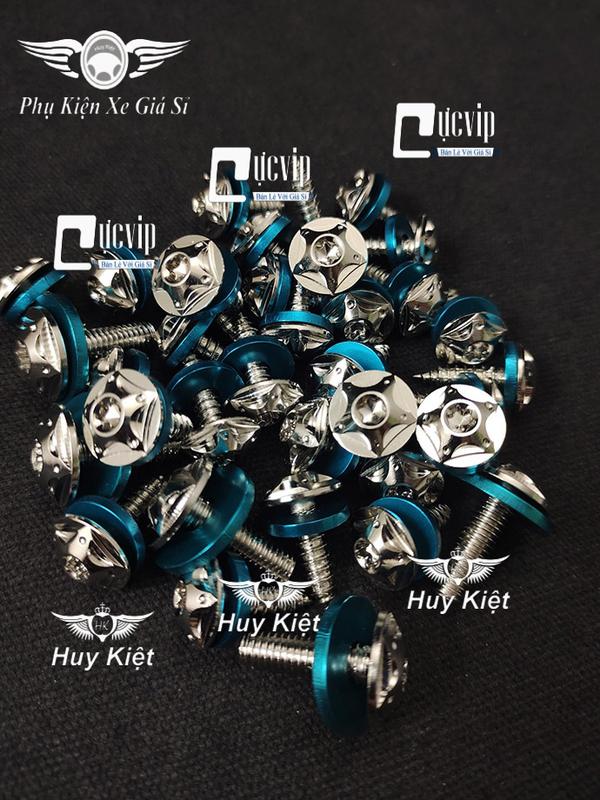 [Giá Siêu Rẻ] Bộ Ốc Dàn Áo Salaya SAO NHỌN Inox 304 Kèm Lông Đền Xanh Lục Bảo Gắn Vario, Ex, Win, Winner X, Mio M3, Satria, Sonic, Vision, Wave, Dr, Fu, Sirius, AB, MS9999