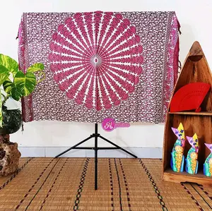 Kain Mandala Kipas kombinasi /kain bali /sarong / wall tapestry /hiasan lampu tumblr