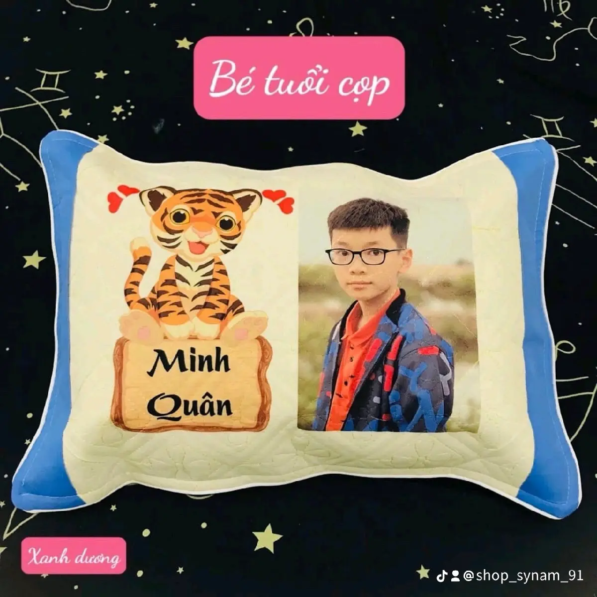 gối in theo yêu cầu con giáp năm sinh + ảnh