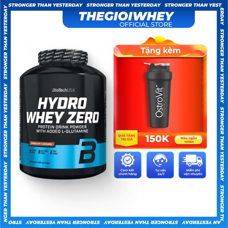  Kèm bình lắc  Thực Phẩm Bổ Sung | Whey Protein BIOTECH "HYDROLYZED" HYDRO WHEY ZERO 4Lbs 1kg8  | 