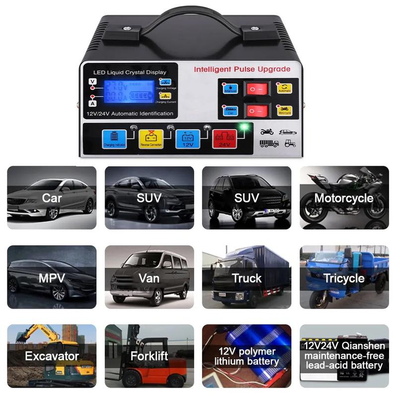 Product Introduction of ถูกสุดในไทย เครื่องชาร์จแบตเตอรี่รถยนต์ 500A เครื่องชาร์จ 24V 12V ตัวชาร์จแบตเตอรี่ เครื่องชาร์จอัจฉริยะและซ่อมแบตเตอรี่รถยนต์ พลังงานสูง6-300AH สมาร์ทพัลส์ ส่งฟรี เก็บเงินปลายทาง Car 12