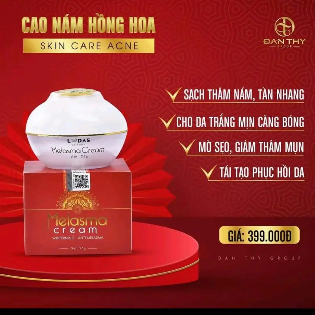 Cao nám hồng hoa Đan Thy chính hãng