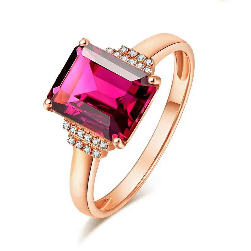 New style luxurious rectangular opening women's ring fashion European and American ring accessories