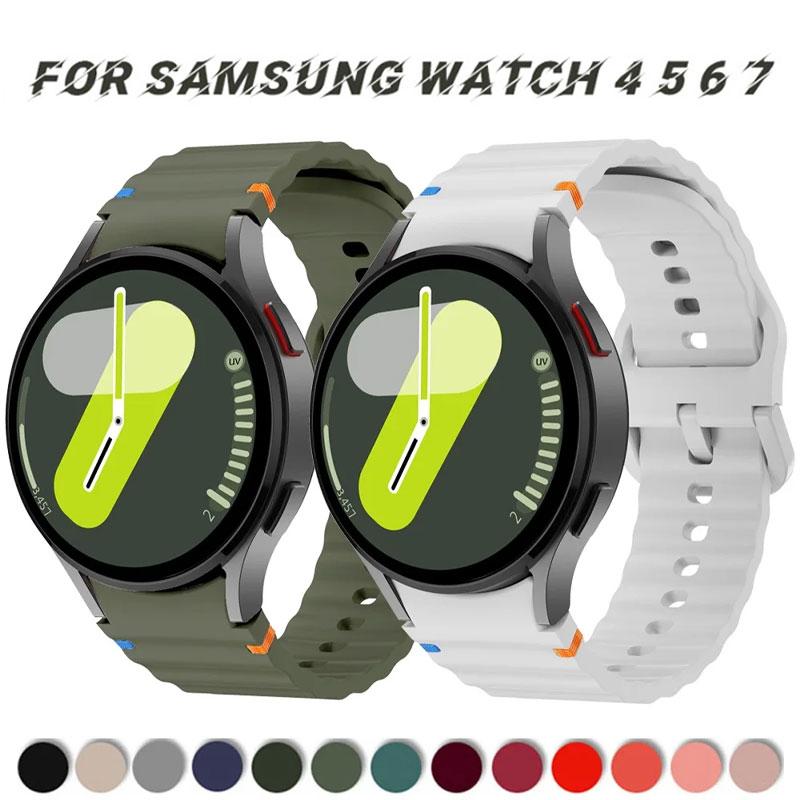Dây đeo silicon Chính hãng Tương thích với Samsung Galaxy Watch 7 FE 44mm 40mm Vòng đeo tay thắt lưng Galaxy Watch 4 6 5 Cổ điển và 6 pro Dây đeo 43mm 47mm 45mm Phụ Kiện Smartwatch
