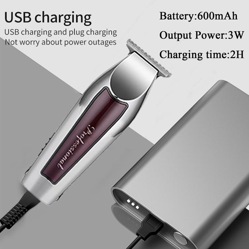 Professional Hair Clipper for Men, 1 Count USB Chargeable Barber Clipper with Limit Combs, Men's Beard Trimmer Hair Clipper Set, Cordless Beard Razor 4