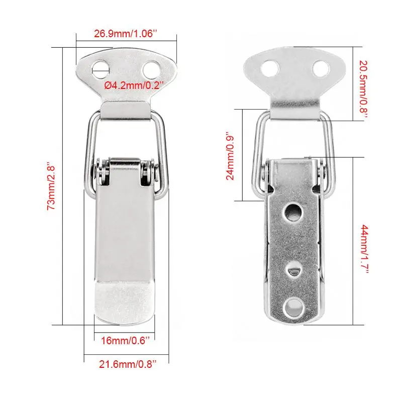 Stainless Steel Duck Bill Box Lock, Heavy Duty Luggage Buckle Clip, Luggage Latch Lever Lock, Suitable for Box, Toolbox, Drawer, Cabinet & Chest 2