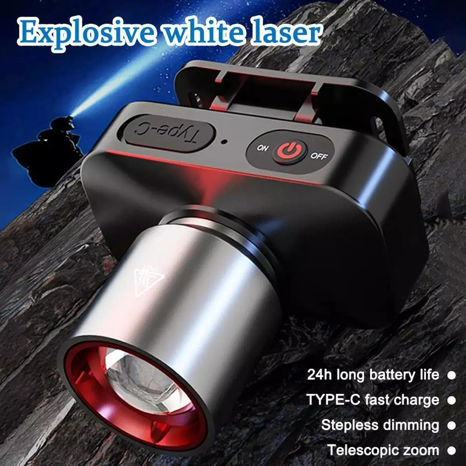Outdoor Camping Headlight Flashlight Led Usb Rechargeable Waterproof Induction Headlamp