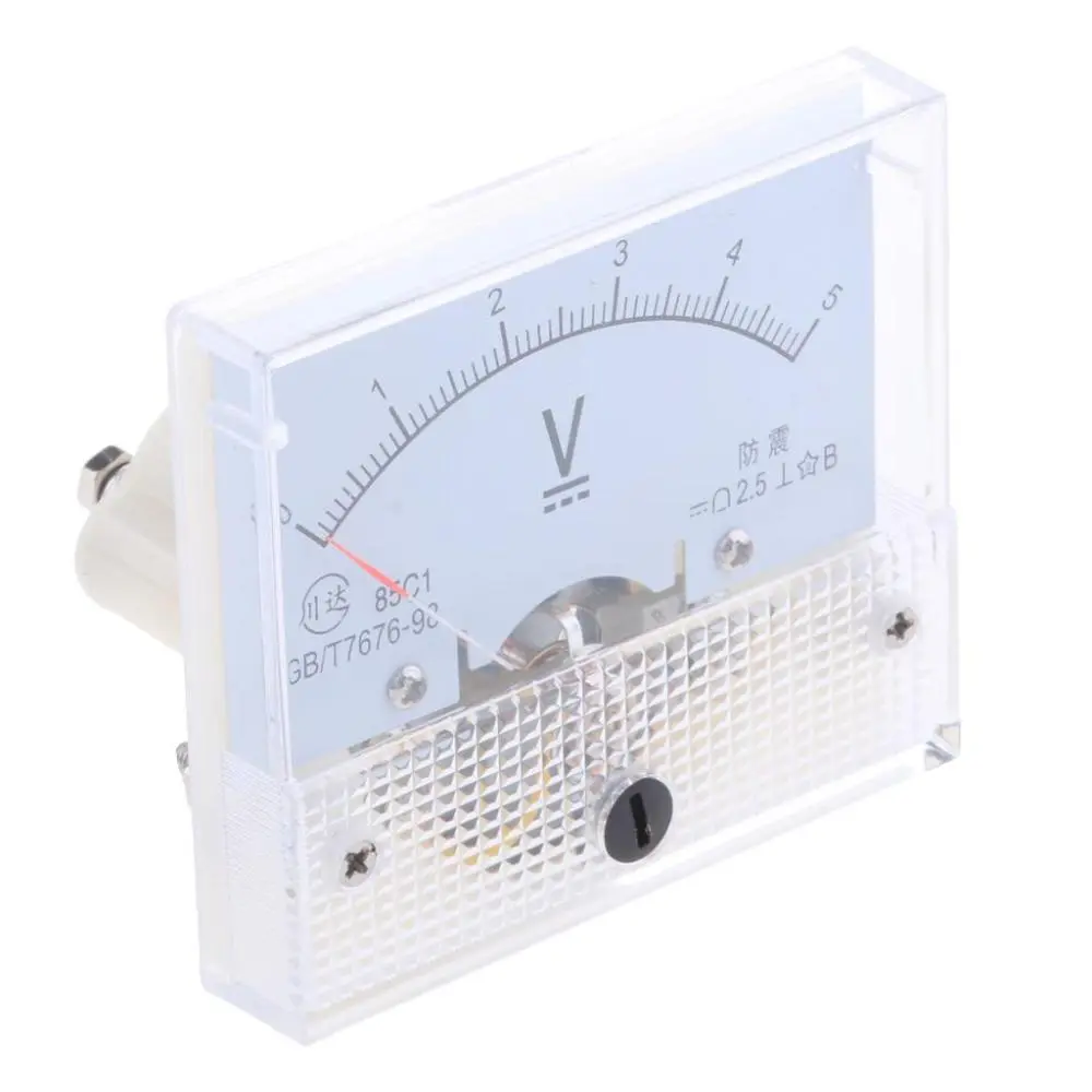 85C1 DC 0-5 V Rectangle Analog Panel Ammeter Gauge Ampere Meter Tester ...