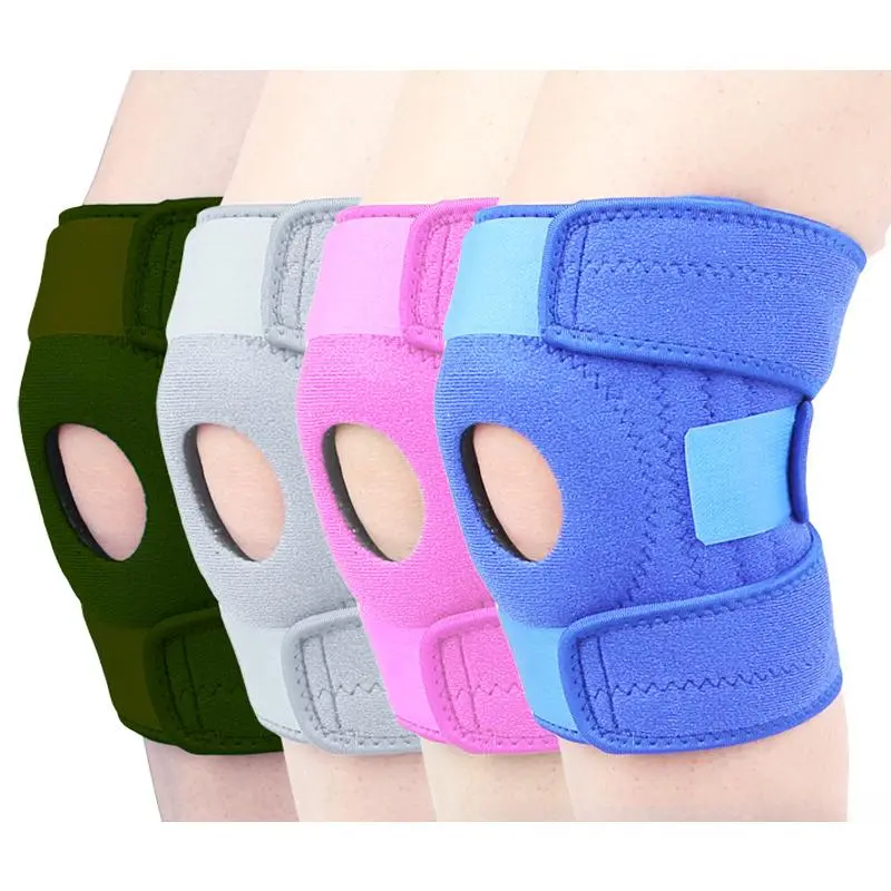 Outdoor Sports Kneecap Pressurized Silicone Knee Cap Four Springs Running Cycling Non-Slip Mountaineering Knee Pads Healthcare
