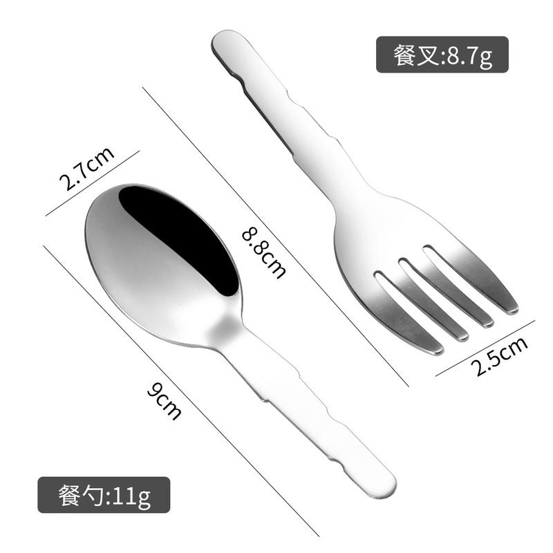 Factory Customized Child's Spoon and Fork Stainless Steel Hardware Insert Plastic Handle Semi-Finished Bright Tableware Accessories Customized 5