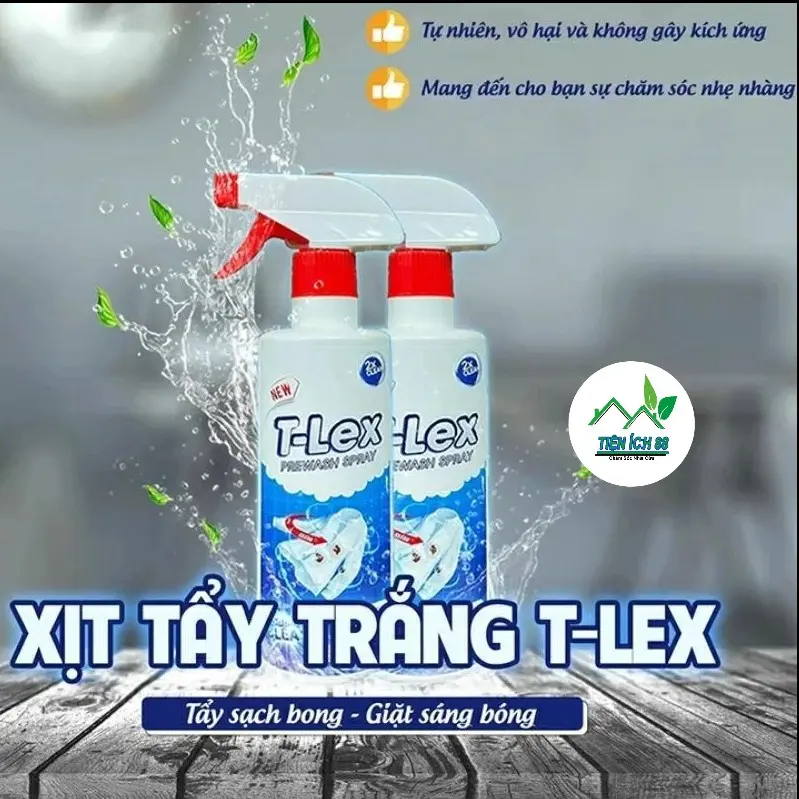 Tẩy Trắng Quần Áo T-LEX 500ml Tẩy Mốc, Ố Vàng Quần Áo, Vết Bẩn - Chính Hãng Không Làm Phai Màu Vải Làm Sạch xịt  mốc 1
