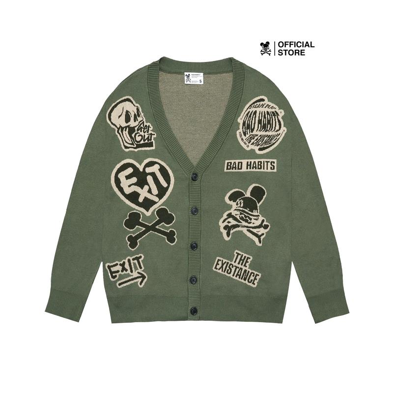 Áo Khoác Nam Nữ Bad Habits EXIT CARDIGAN - OLIVE - LOCAL BRAND CHÍNH HÃNG