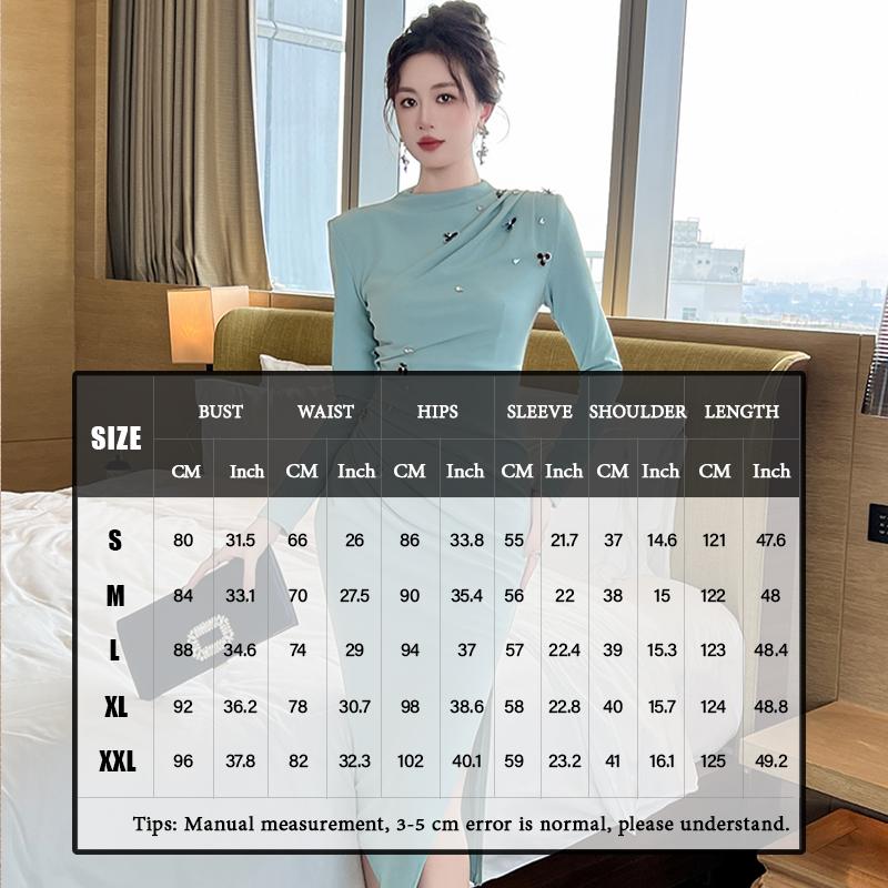 ZYHT Đầm nữ Đầm màu xanh ra trời Đầm phiên bản ôm vừa vặn Đầm chất liệu polyesterĐầm làm việc Đầm cao cấp Đầm cưới Đầm sự kiện Đầm tiệc Đầm dạ hội31019 2
