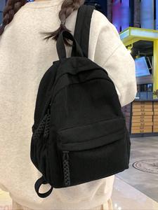 Mochila de pana sólida, elegante y simple, mochila grande ligera para adolescentes y estudiantes universitarios