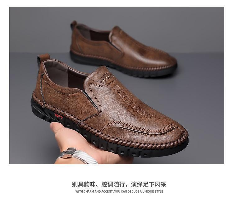 Product Introduction of Giày Da, Dành Cho Nam, Công Sở Trung Niên Và Đi Chơi, Bề Mặt Da, Kiểu Lười, Giày Của Bố, Thoáng Khí, Giày Lười, Hàng Mới Về Mùa Thu 2024 Đế Bằng Shoes Đế Bằng Shoes 23