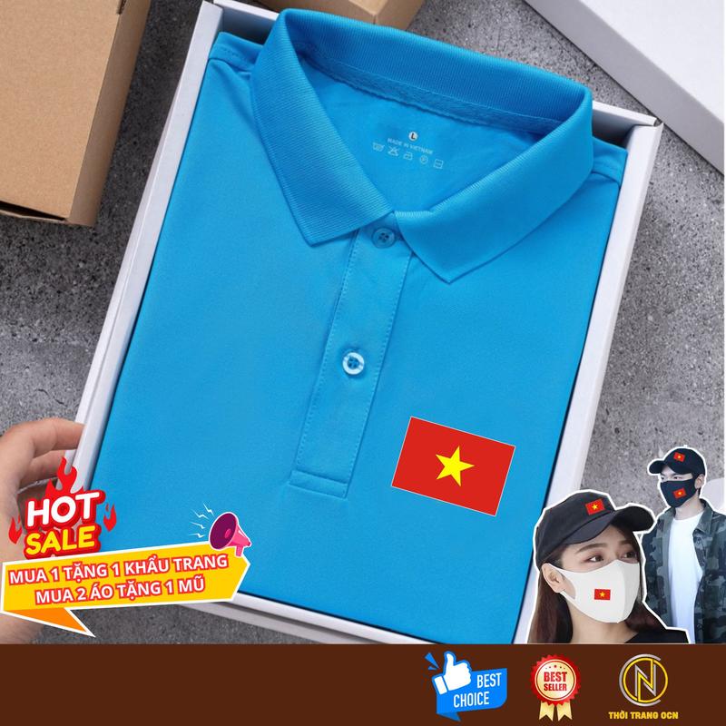 Áo Polo Cờ đỏ sao vàng Chất liệu Poly Áo Nam Nữ Menswear Có Cổ Ngắn Tay Shirt Polo Tay Ngắn Thời Trang OCN Mua là có quà