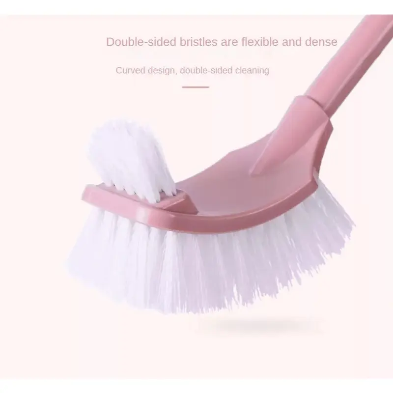 Sikat Toilet 2 Sisi Gagang Panjang / Alat Gosok Lantai Kamar Mandi Kloset / Long-Handled Toilet Brush Double-Sided / Sikat Pembersih WC Closet Sudut 2 Sisi Melengkung Lengkung Bengkok Serbaguna 3
