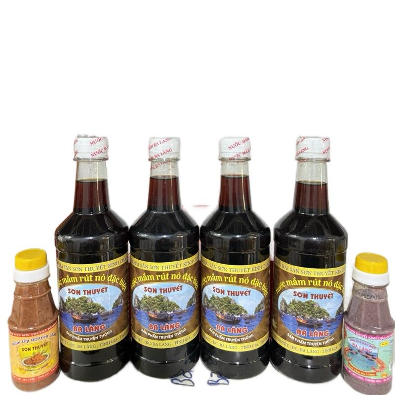 Thùng 4 chai nước mắm cá nục 30N Ba Làng Thanh Hóa 500ml + Tôm 100g + Tép 100g