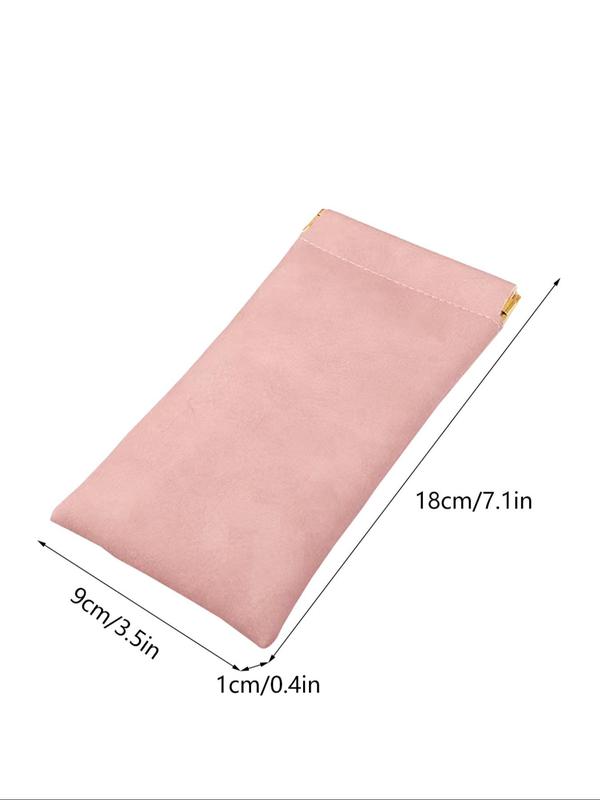 Solid Color Soft Pu Sunglasses Case, 2024 New Style Portable Pu Leather Glasses Case, Anti-scratch Glasses Storage Bag, Eyewear Accessories for Women and Men 3