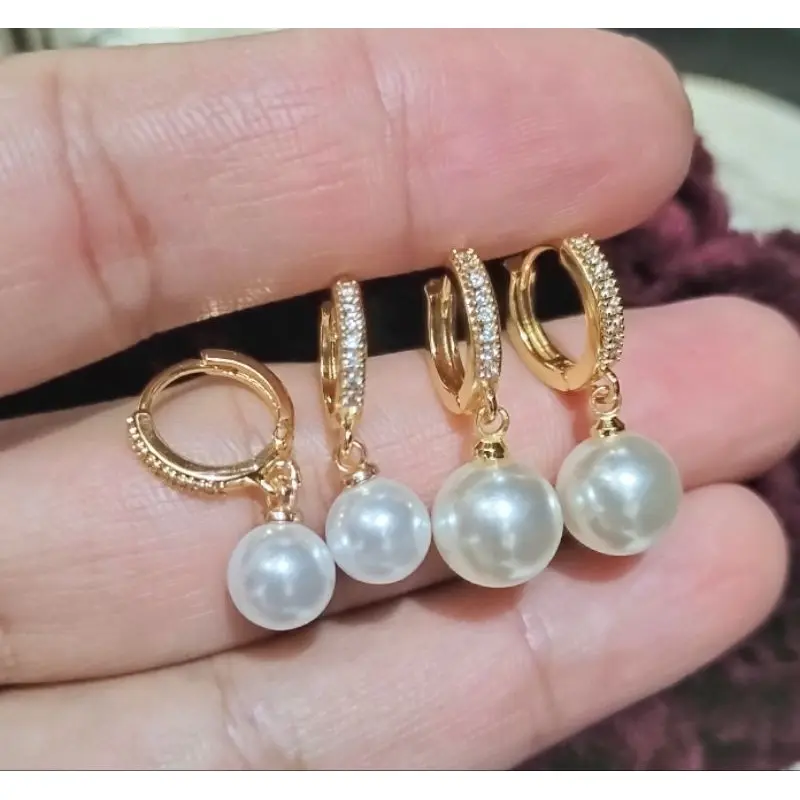 anting mutiara dengan mata zircon TERLARIS COD