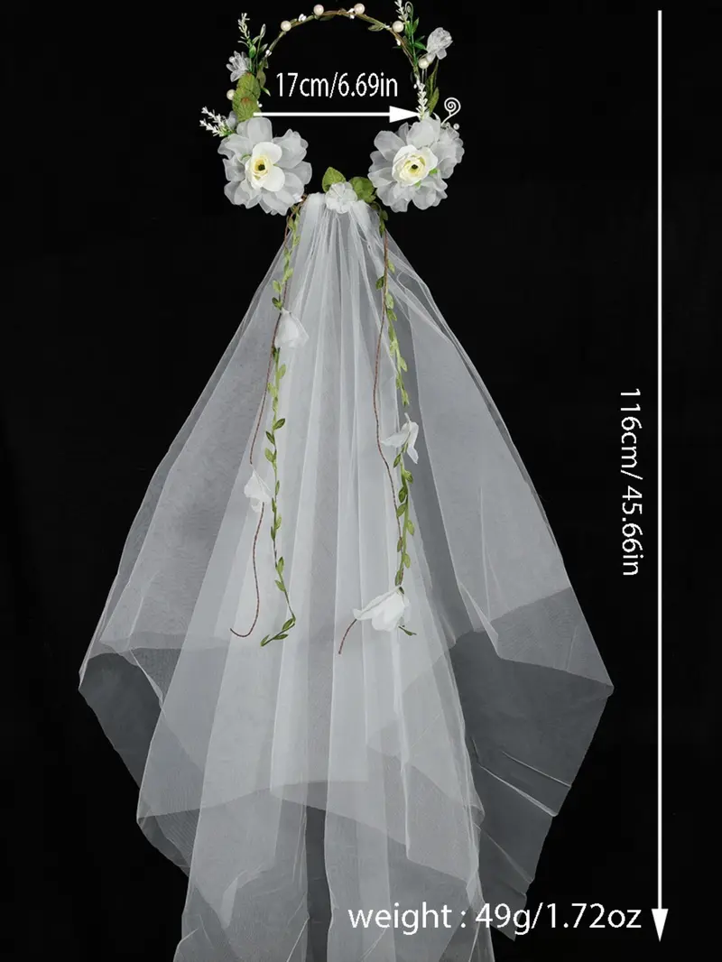 Product Introduction of Women's Cute Flower Decor Veil, Elegant Bridal Headwear for Wedding Party Formal Occasions, Fashion Hair Accessories for Women & Girls 1