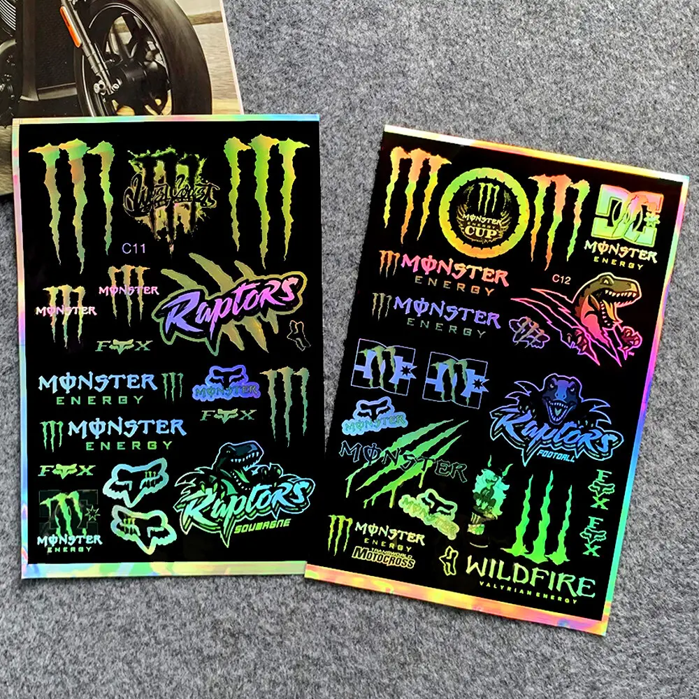 Mon ster Energy Laser Motorcycle Sticker Waterproof Car Body Decoration For Kawasaki HONDA SUZIKI Benelli YAMAHA