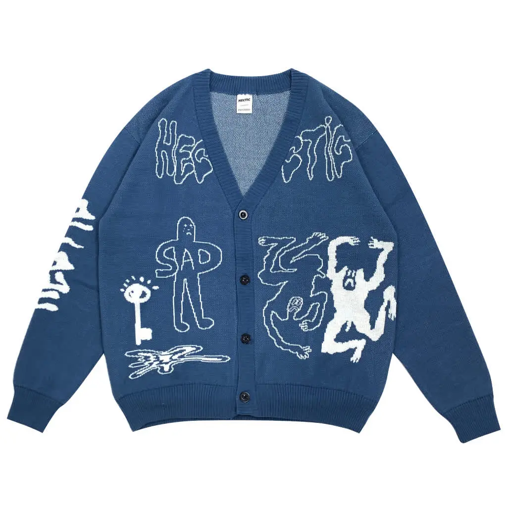 Hectic - Cardigan Blue - Knitwear - Corsvia