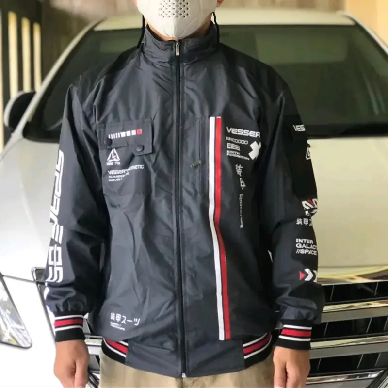 Bomber Jacket Space -Jaket Bomber Space -Jaket Dewasa Unisex -Outdoor Parasut Zipper Kantong Pria Nyaman Keren Sablon Casual  Distro Tebal Cowok Hitam Fleece 3