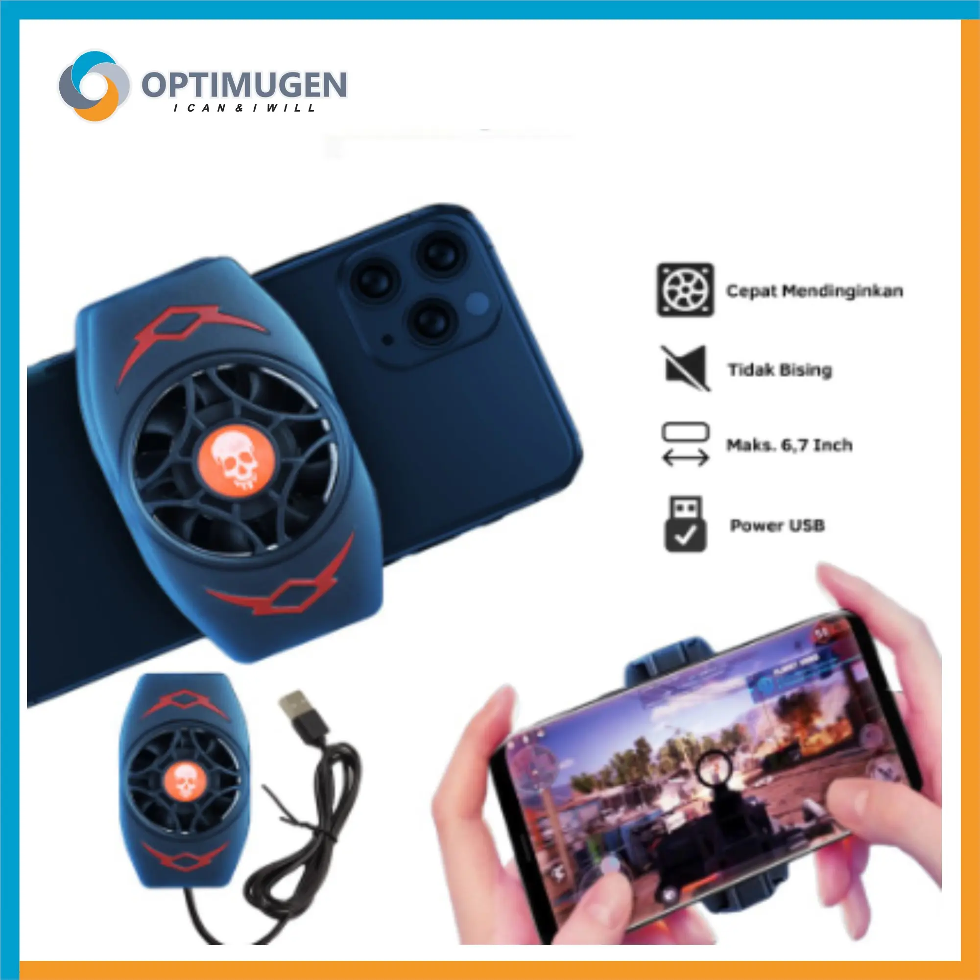 Gaming Mobile Phone Cooling Fan X13 Radiator / Kipas Pendingin Handphone / Pad Fan HP Gaming Mobile Phone / Cooler Anti Panas Angin Panjang