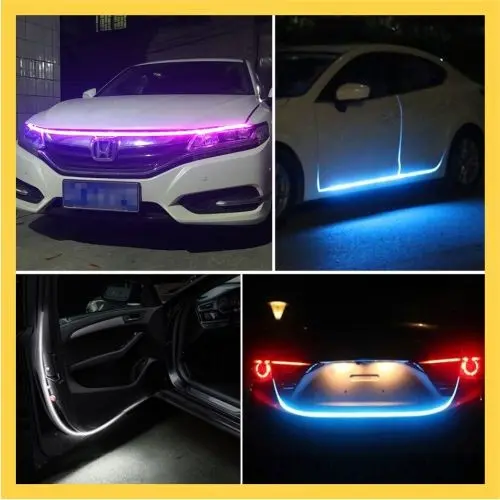 LAMPU DEKORASI LIS BODY MOBIL LAMPU ALIS 12 VOLT MOBIL LAMPU KAP MOBIL BUKAN RUNNING- 2 METER Car Kendaraan 4