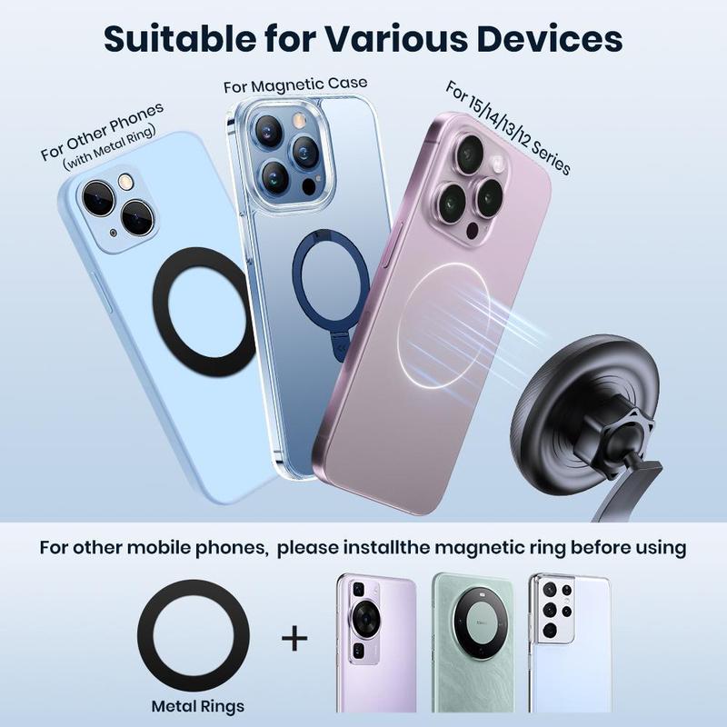 Product Introduction of TOPK Car Dashboard Phone Holder, 360° Rotatable Car Phone Holder with Magnetic Suction, Universal Car Interior Accessories for iPhone 15 14 13 Pro Max 6