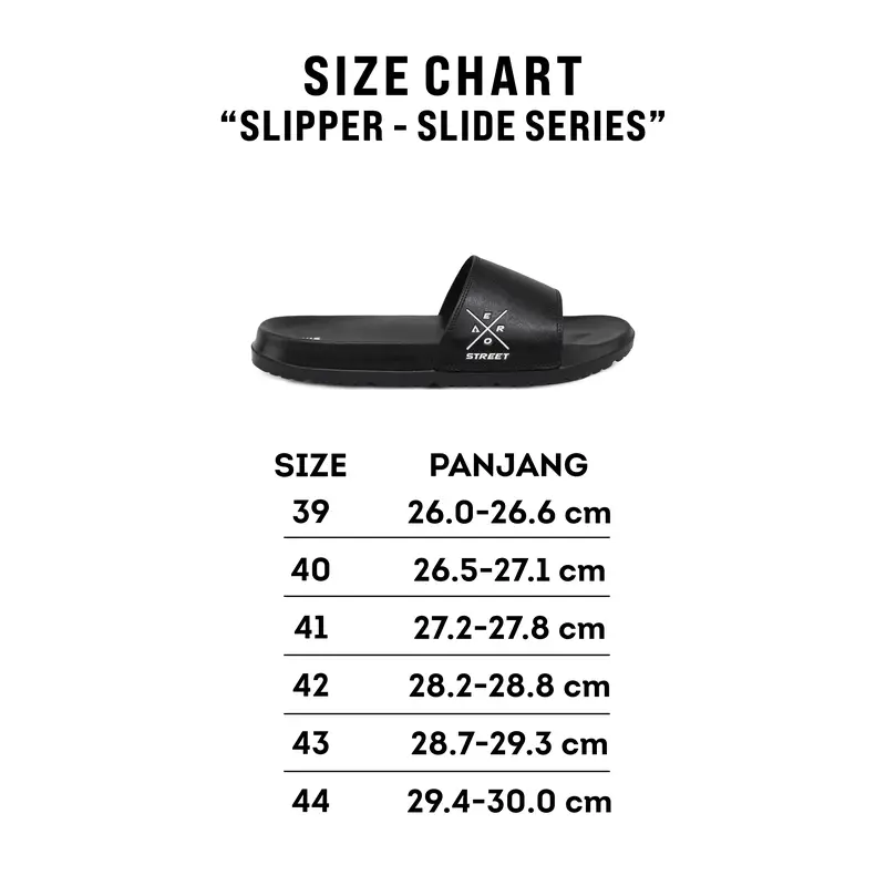 Aerostreet 39-44 Prime Hitam Hitam - Sandal Sendal Selop Slip On Casual Pria Wanita Aero Street BAAAA 6